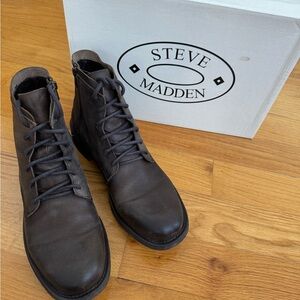 Steve Madden Men's Dark Brown Leather Boots